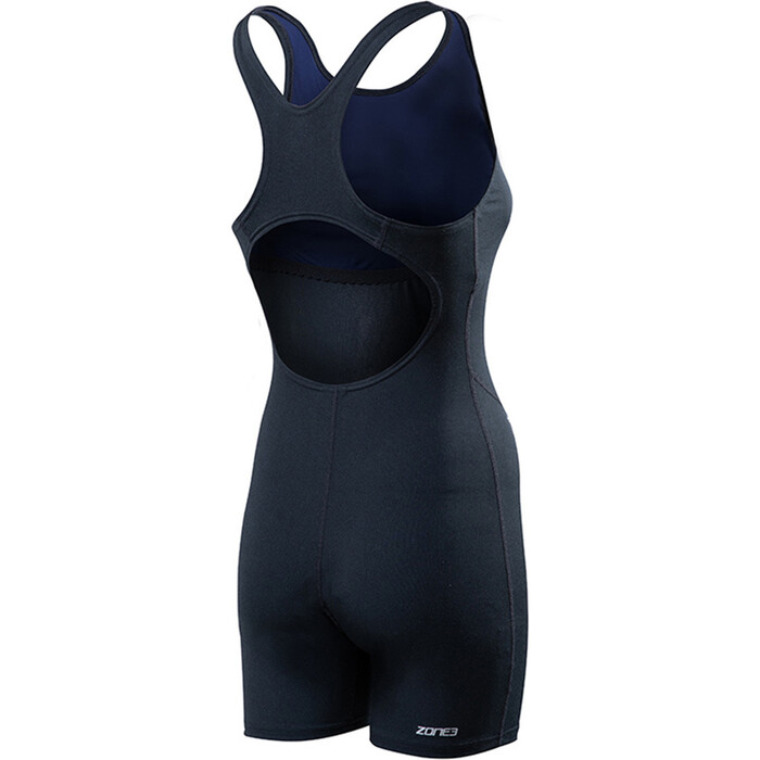 2024 ZONE3 Mujer OWS Renew Pierna Corta Kneeskin Swim Costume SW22WOWSK101 - Black